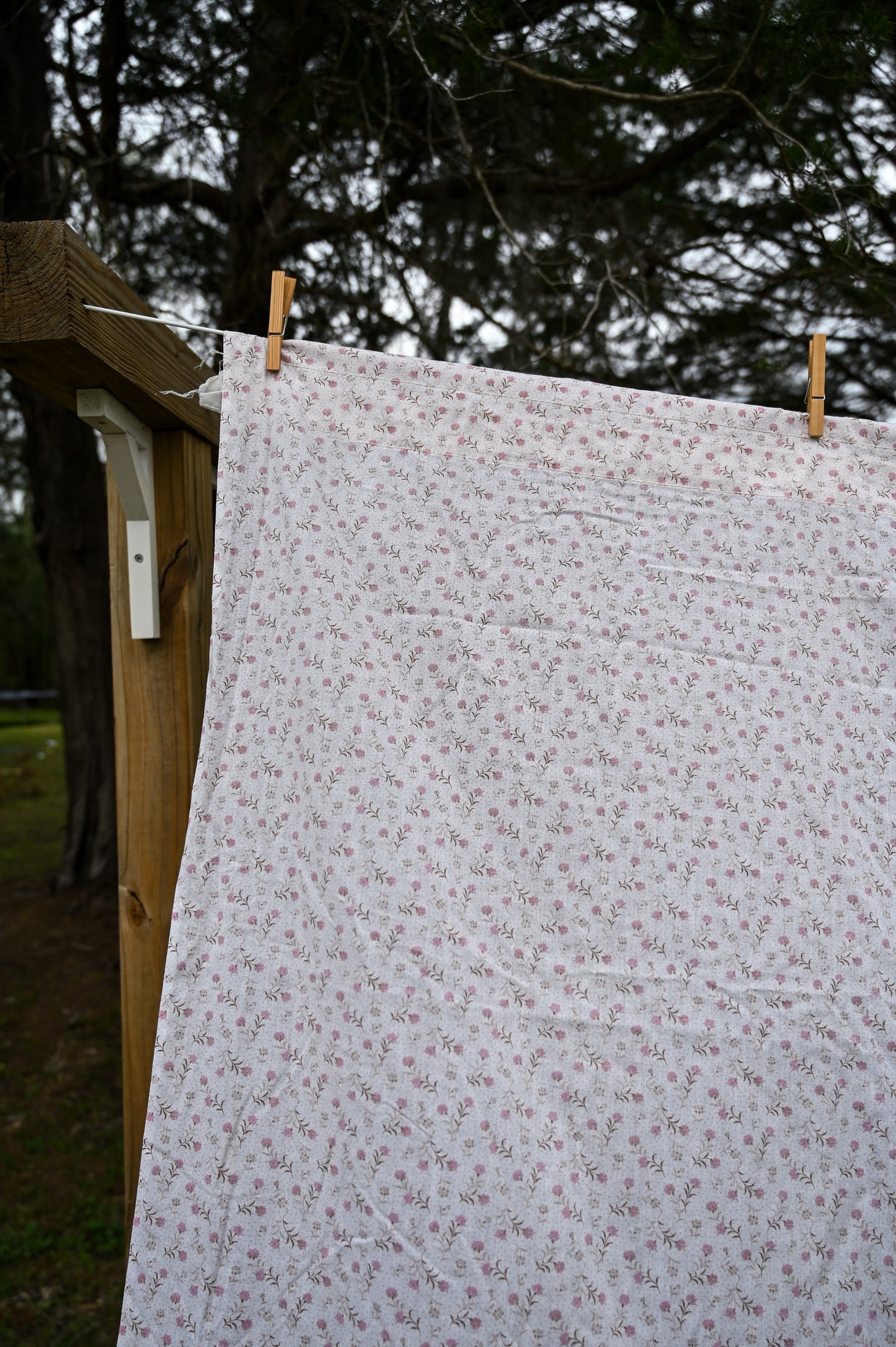 Vintage curtains, set of 4 long panels pink cream brown floral ruffle lace trim 80s rod pocket insert girly country farmhouse cottagecore granny shabby chic