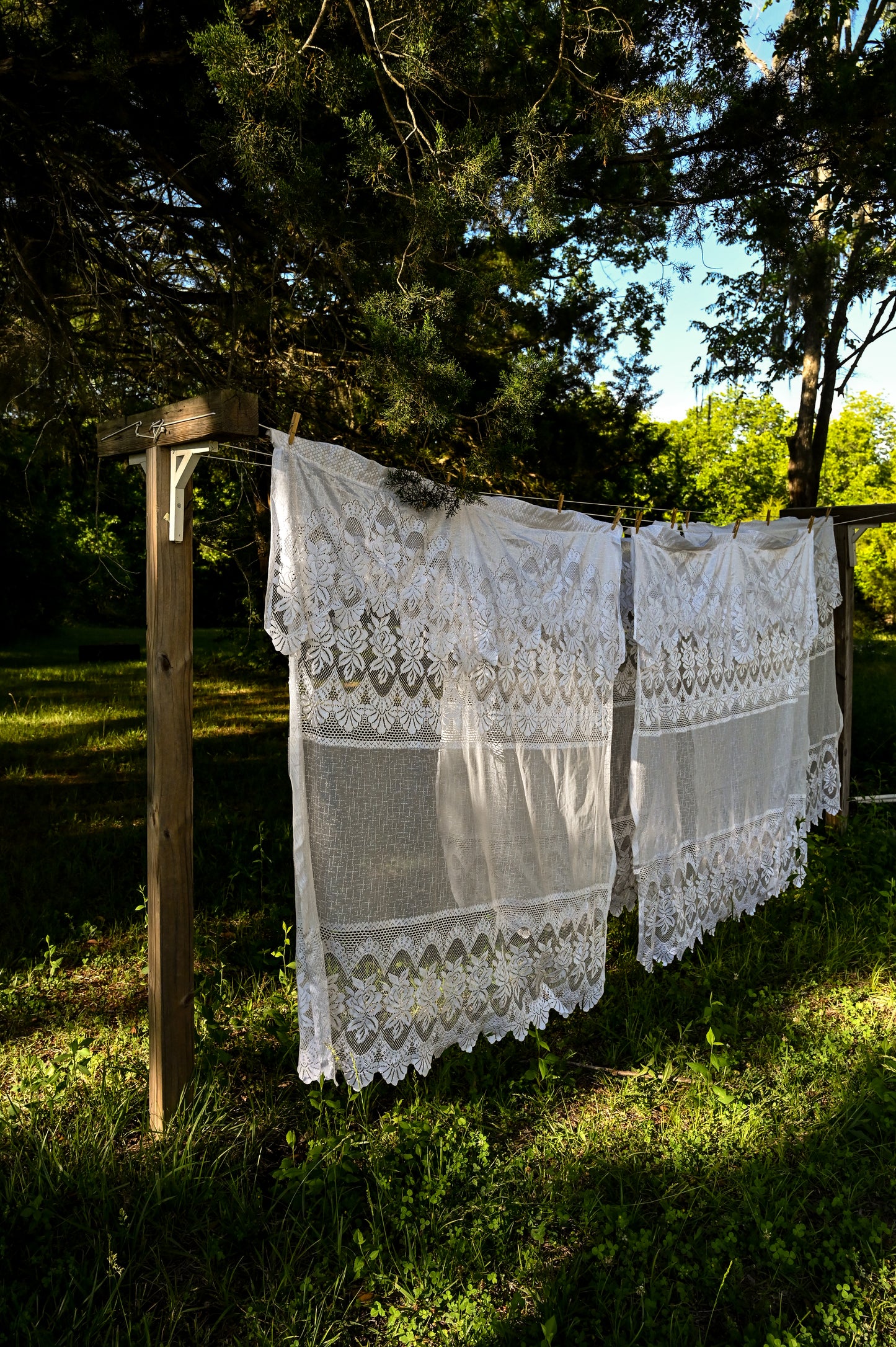 Vintage curtains, lace white floral rose set of 4 panels valance swag tiered scallop edge romantic