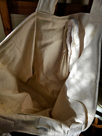 Handmade quilt bag, green pink patchwork floral large oversized carryall tote fully lined cream canvas tie closure inside pocket refashioned repurposed upcycled granny chic