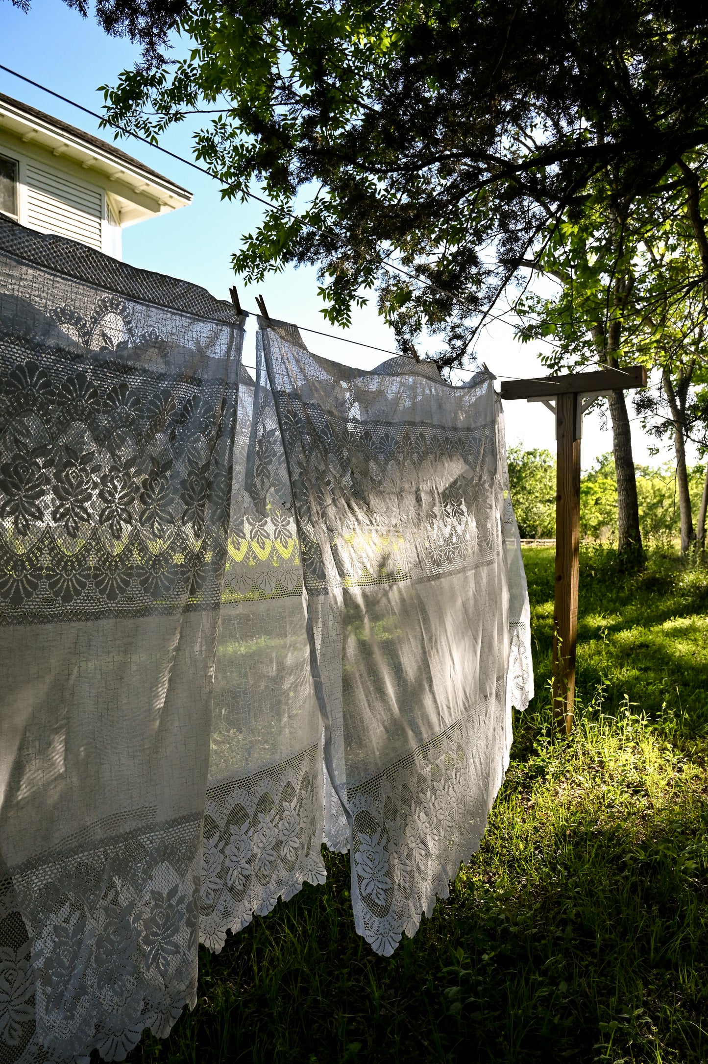 Vintage curtains, lace white floral rose set of 4 panels valance swag tiered scallop edge romantic