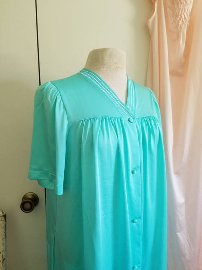 Vintage Shadowline Green Dress Robe Large