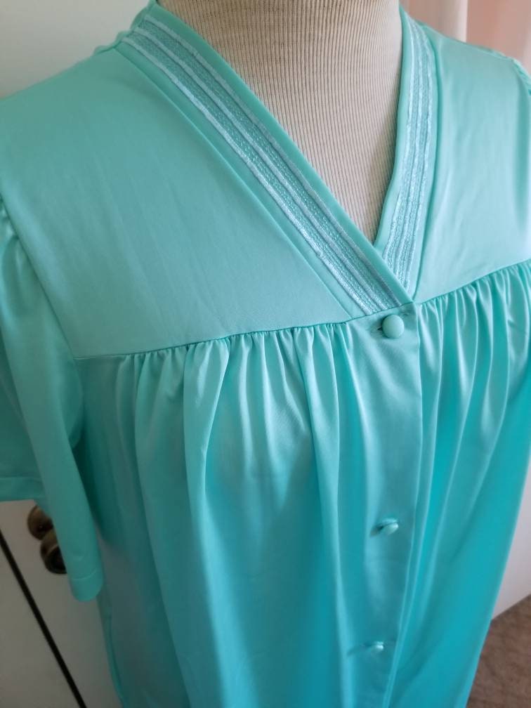 Vintage Shadowline Green Dress Robe Large