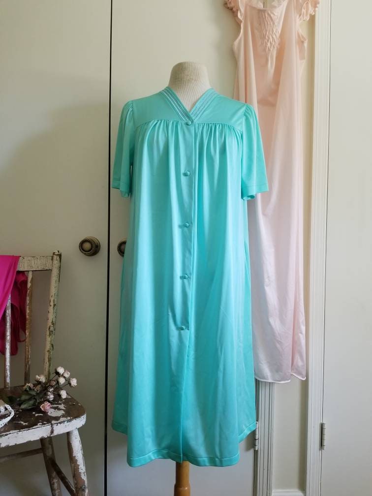 Vintage Shadowline Green Dress Robe Large