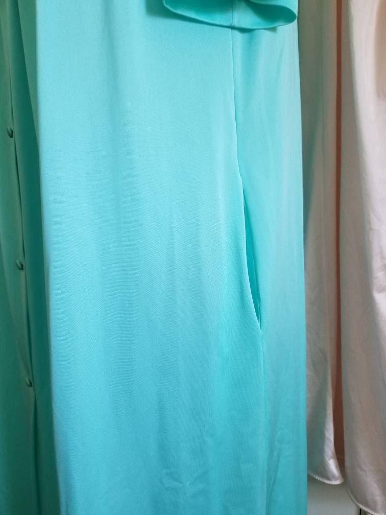 Vintage Shadowline Green Dress Robe Large