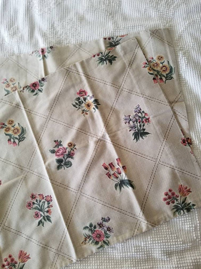 SALE Vintage floral sheets, Lady Pepperell, Grandeur, full double, flat, fitted, pillowcases, set of 4, wildflowers, patchwork, shabby chic, 70s