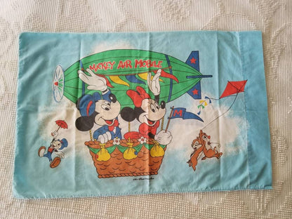 SALE Vintage sheets set, double, flat sheet, pillowcase, Disney, Mickey, Minnie, Goofy, Pluto, Dumbo, Chip, Dale, Donald, cartoons, balloon, kite