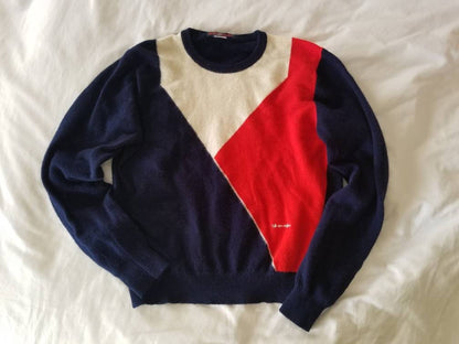 SALE Vintage sweater, The Gleneagles Range, wool, Scotland, long sleeves, red, white, navy blue, small, medium, 70s, pullover, crew neck, unisex