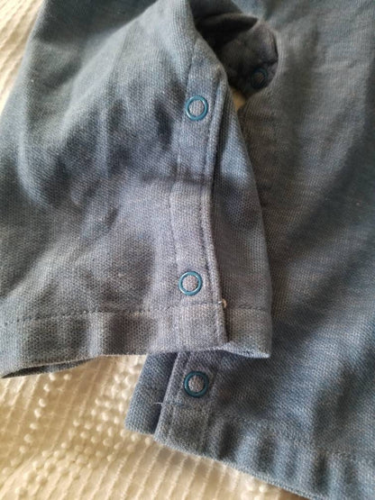 SALE Vintage overalls, Carter's, infant, baby, girl, blue, 18m, ruffle, long pants, crotch snaps, spring, summer, stretchy, 80s 90s, country farm