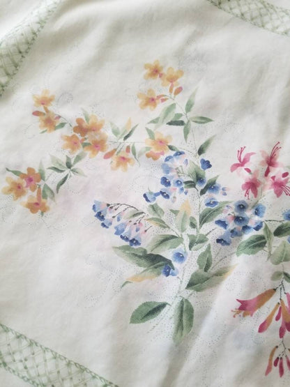 SALE Vintage floral sheets, JCPenney, full, double, set of 4, fitted, flat, pillowcases, shabby chic, granny chic, cottage, wildflowers, trellis